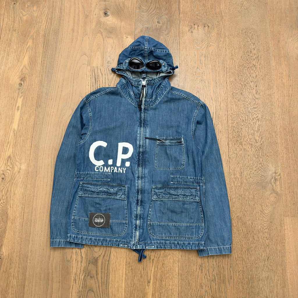CP Company denim 'blu' goggle jacket - L