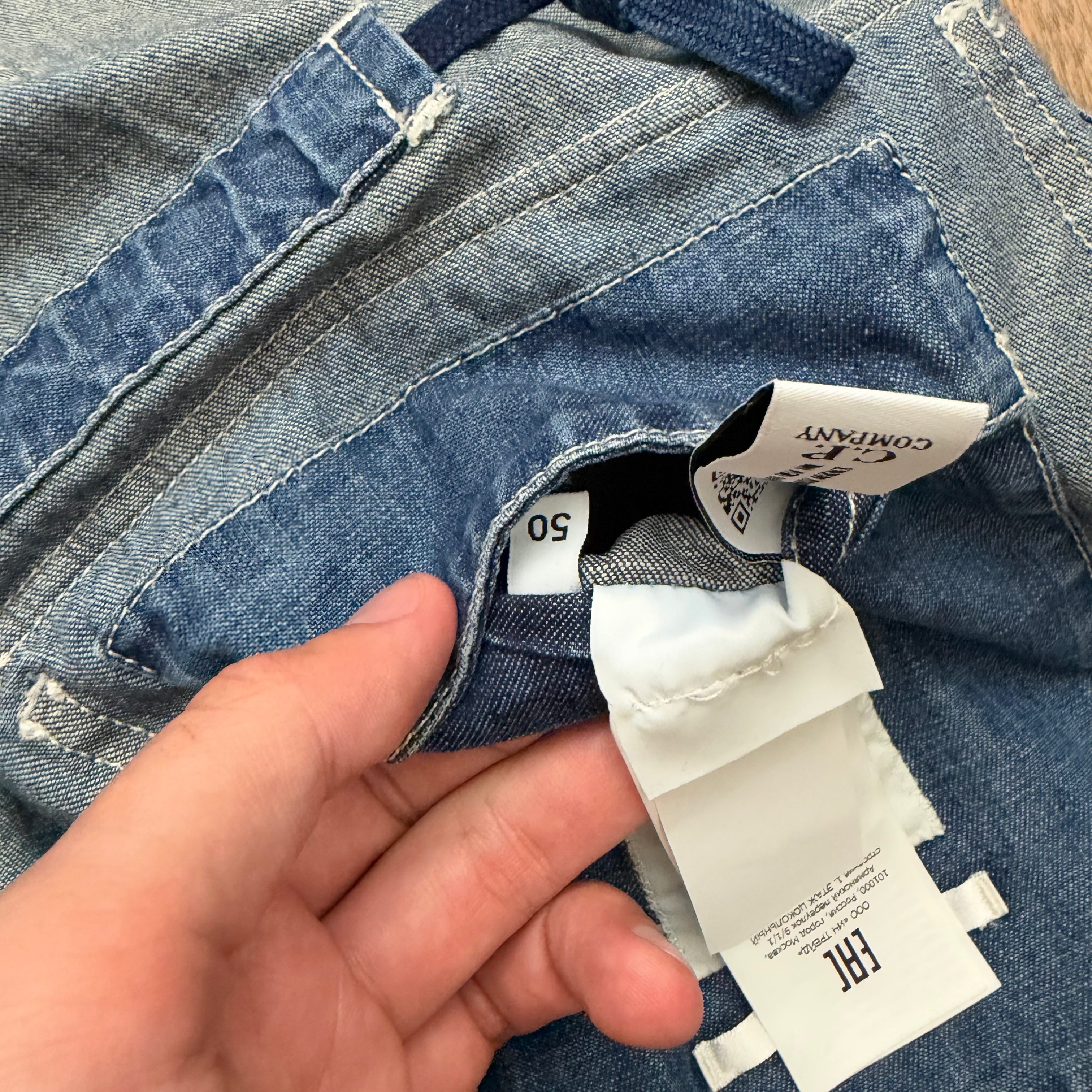 CP Company denim 'blu' goggle jacket - L