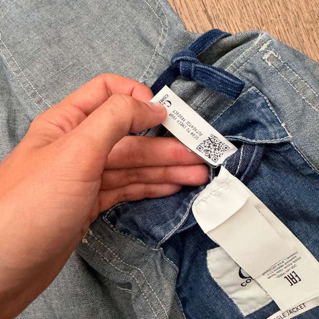 CP Company denim 'blu' goggle jacket - L