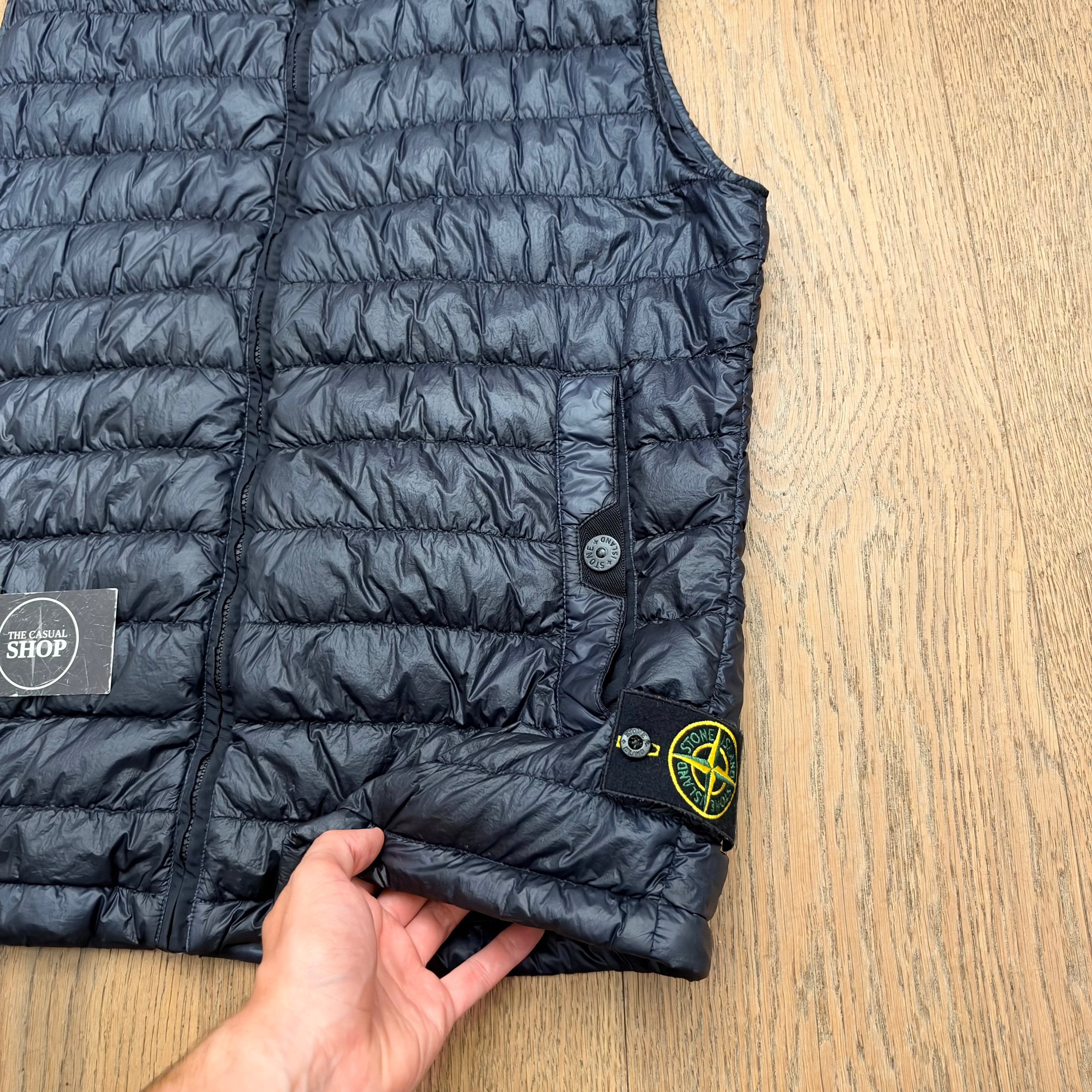 Stone Island garment dyed down 26 gr x SQM N gilet - XL fits L