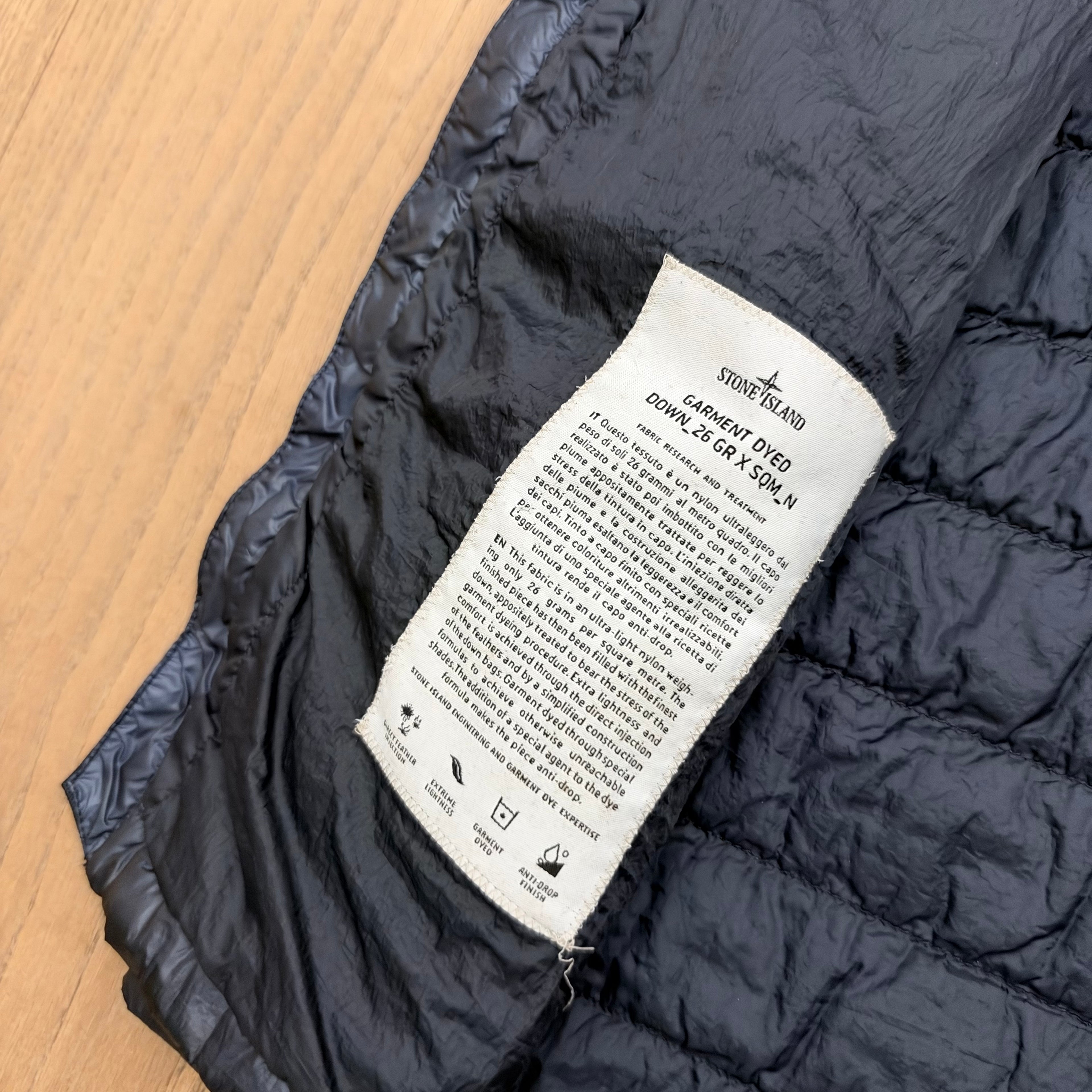 Stone Island garment dyed down 26 gr x SQM N gilet - XL fits L