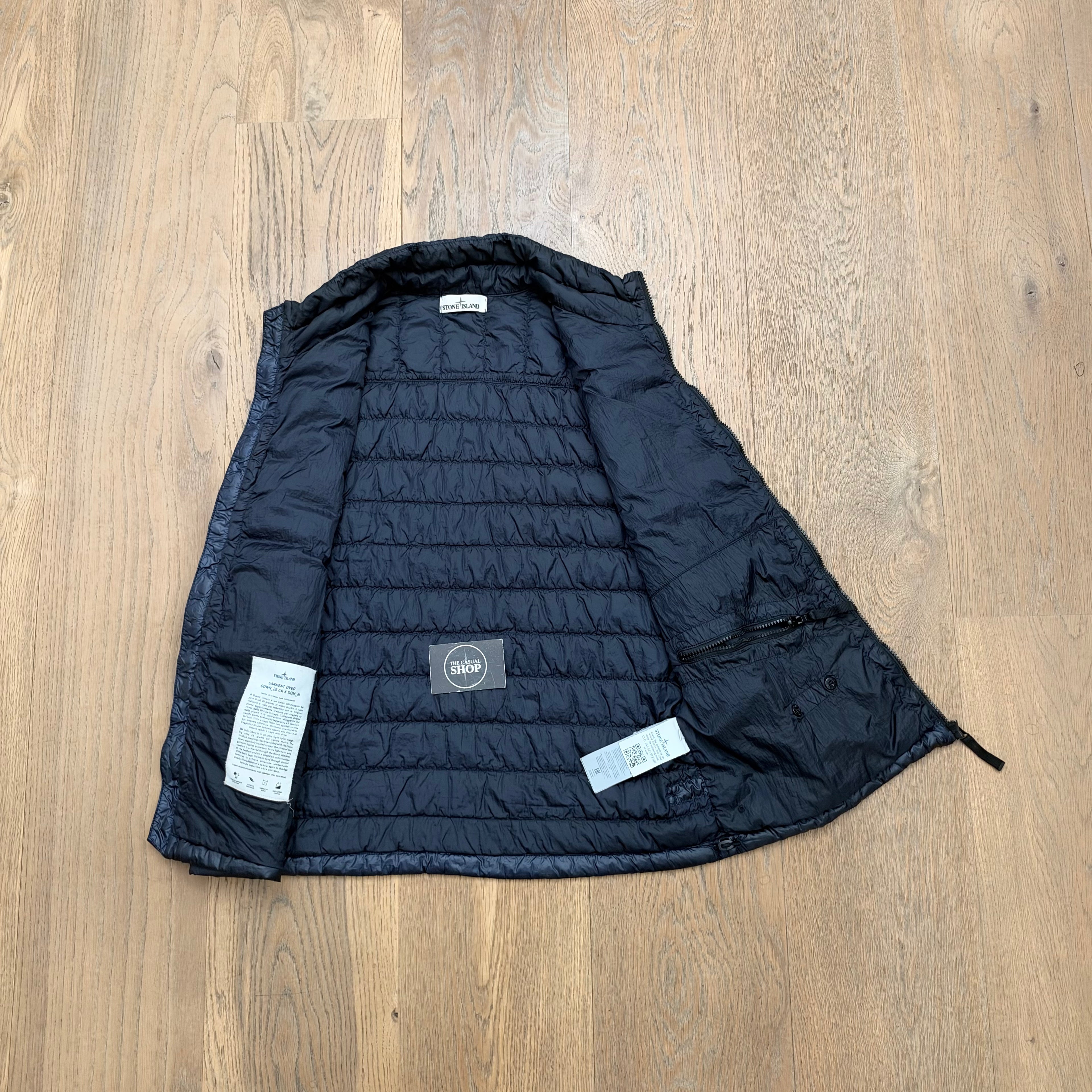Stone Island garment dyed down 26 gr x SQM N gilet - XL fits L