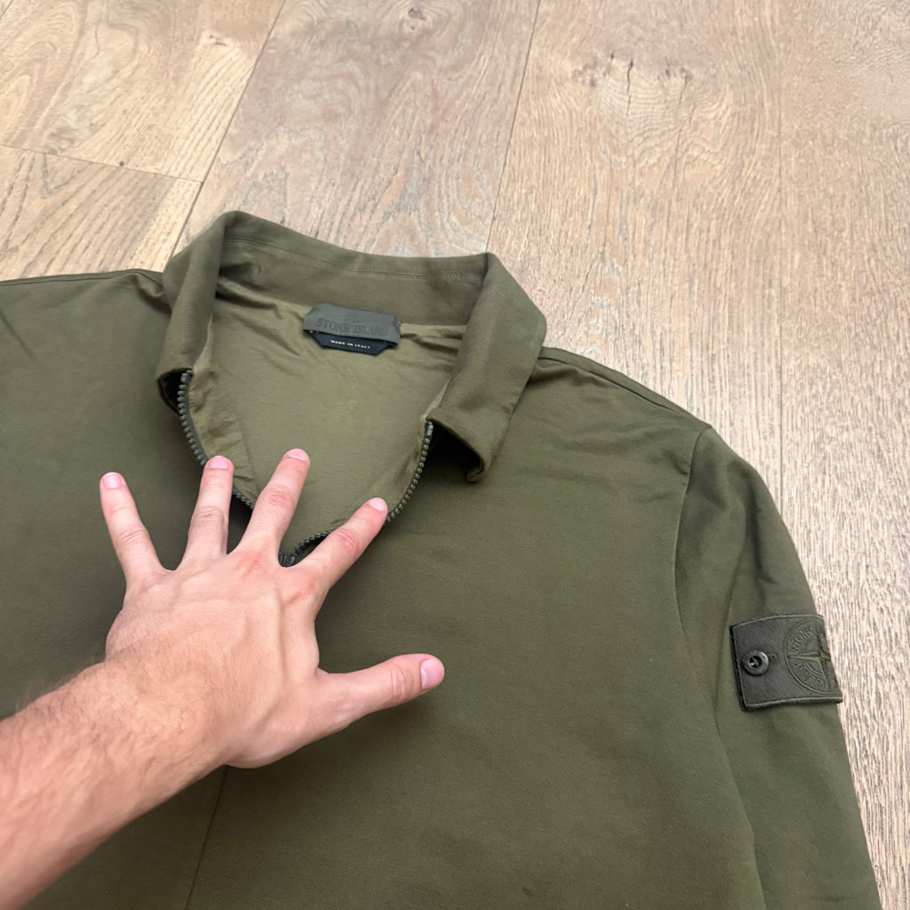 Stone Island 1/4 ghost zipped sweat - L