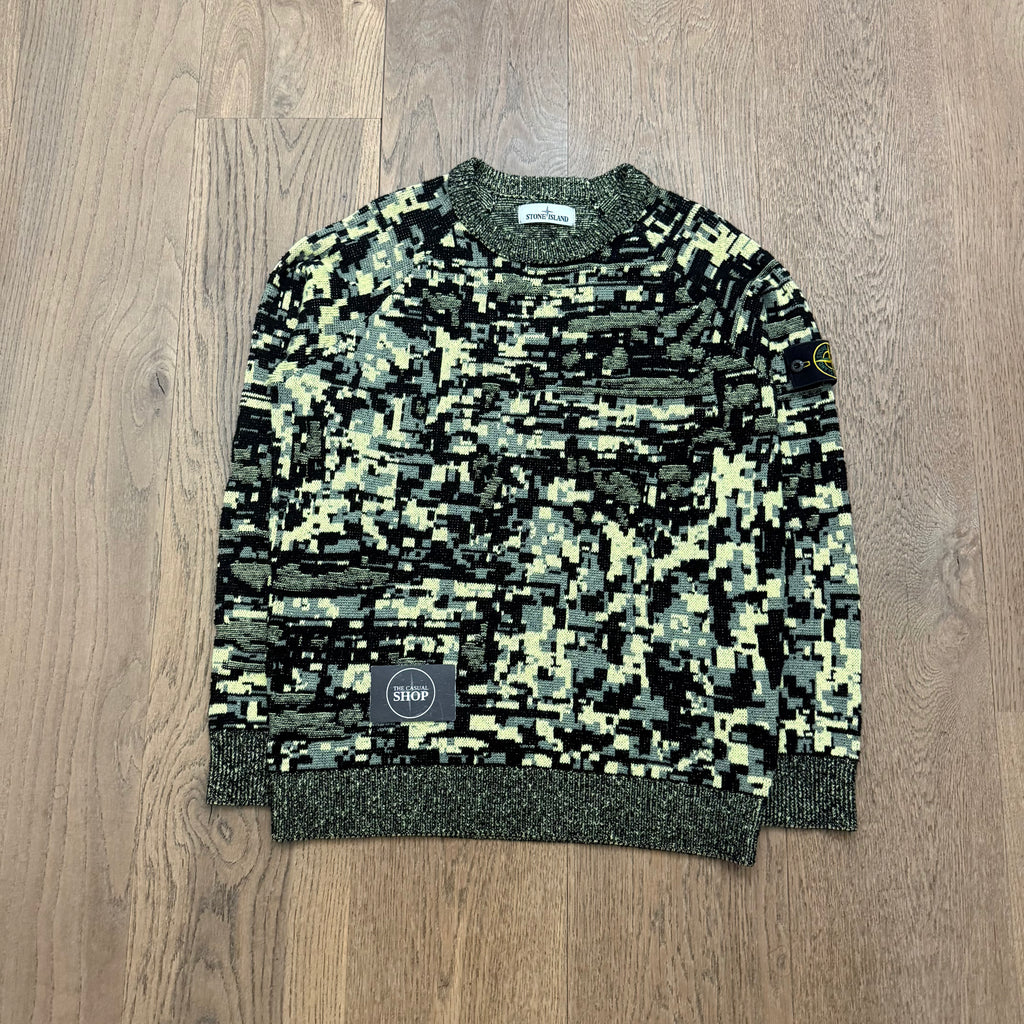 Stone Island Pixel twitched knit sweat - M