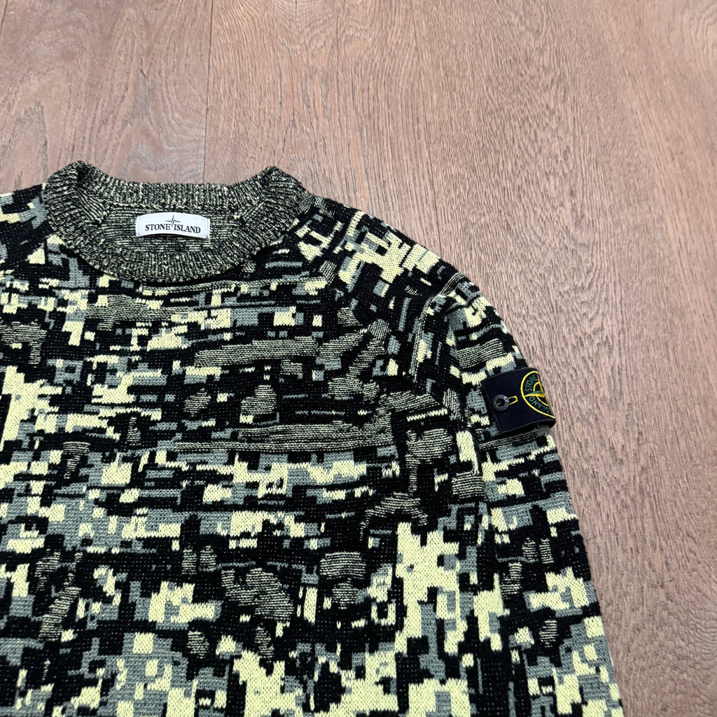 Stone Island Pixel twitched knit sweat - M