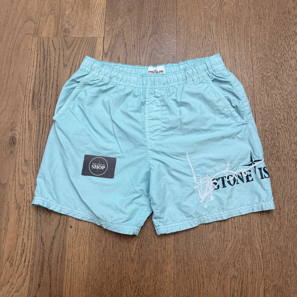 Stone Island Nylon embroidered swim short - M