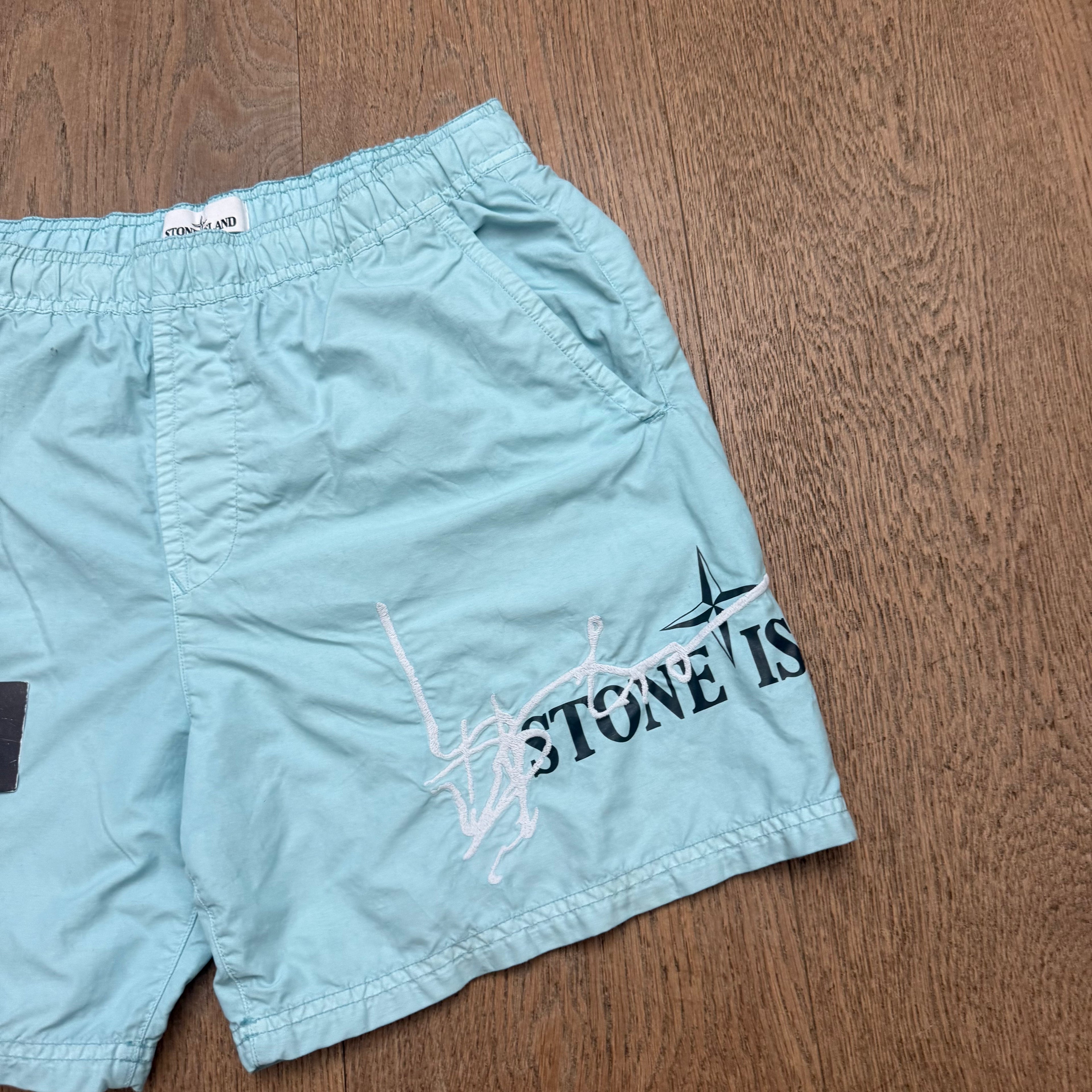 Stone Island Nylon embroidered swim short - M