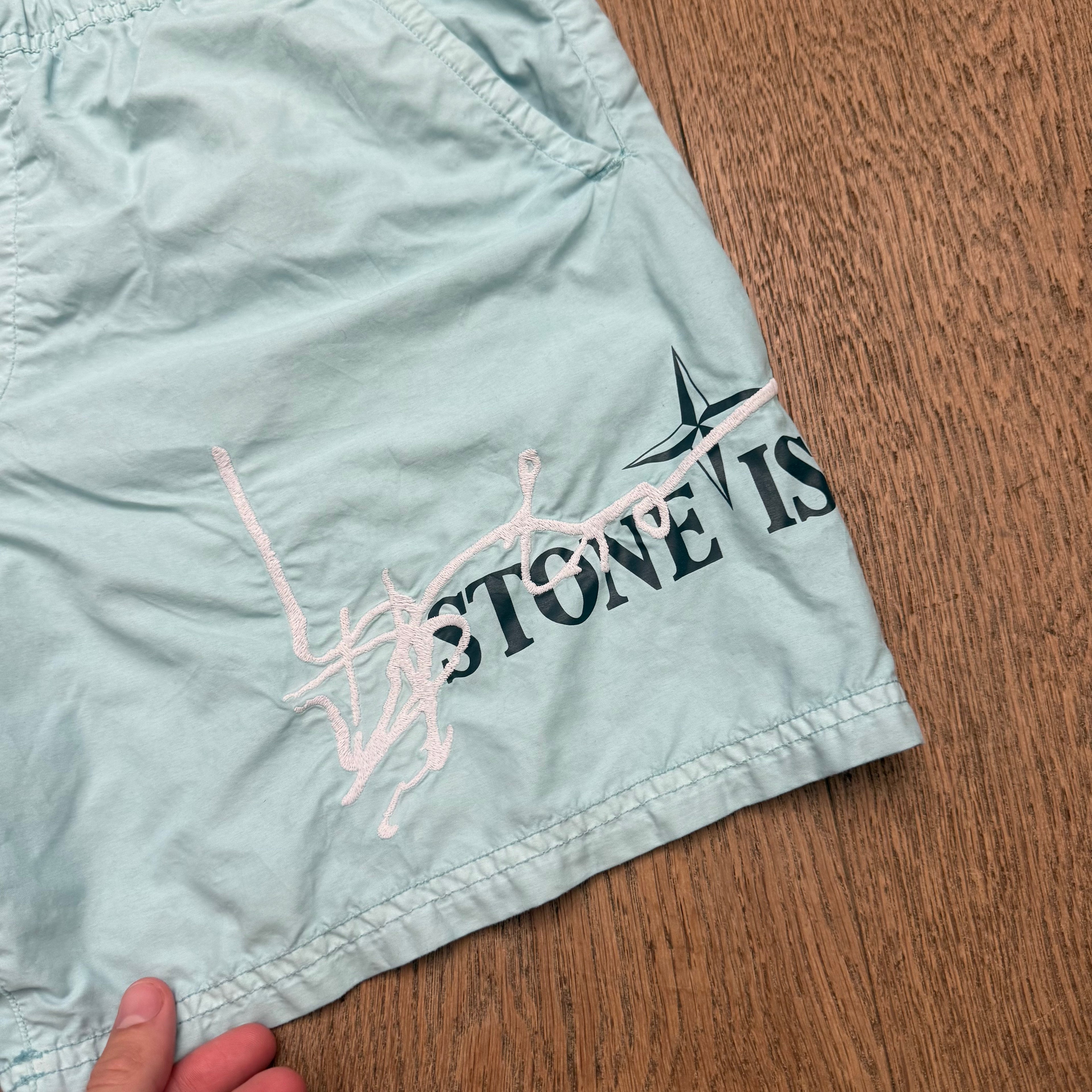Stone Island Nylon embroidered swim short - M