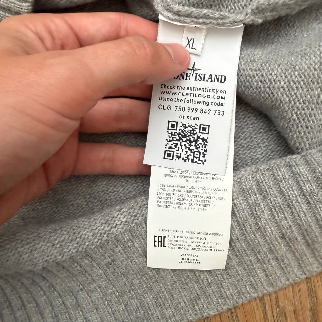 Stone Island 1/4 zipped wool sweat - XL