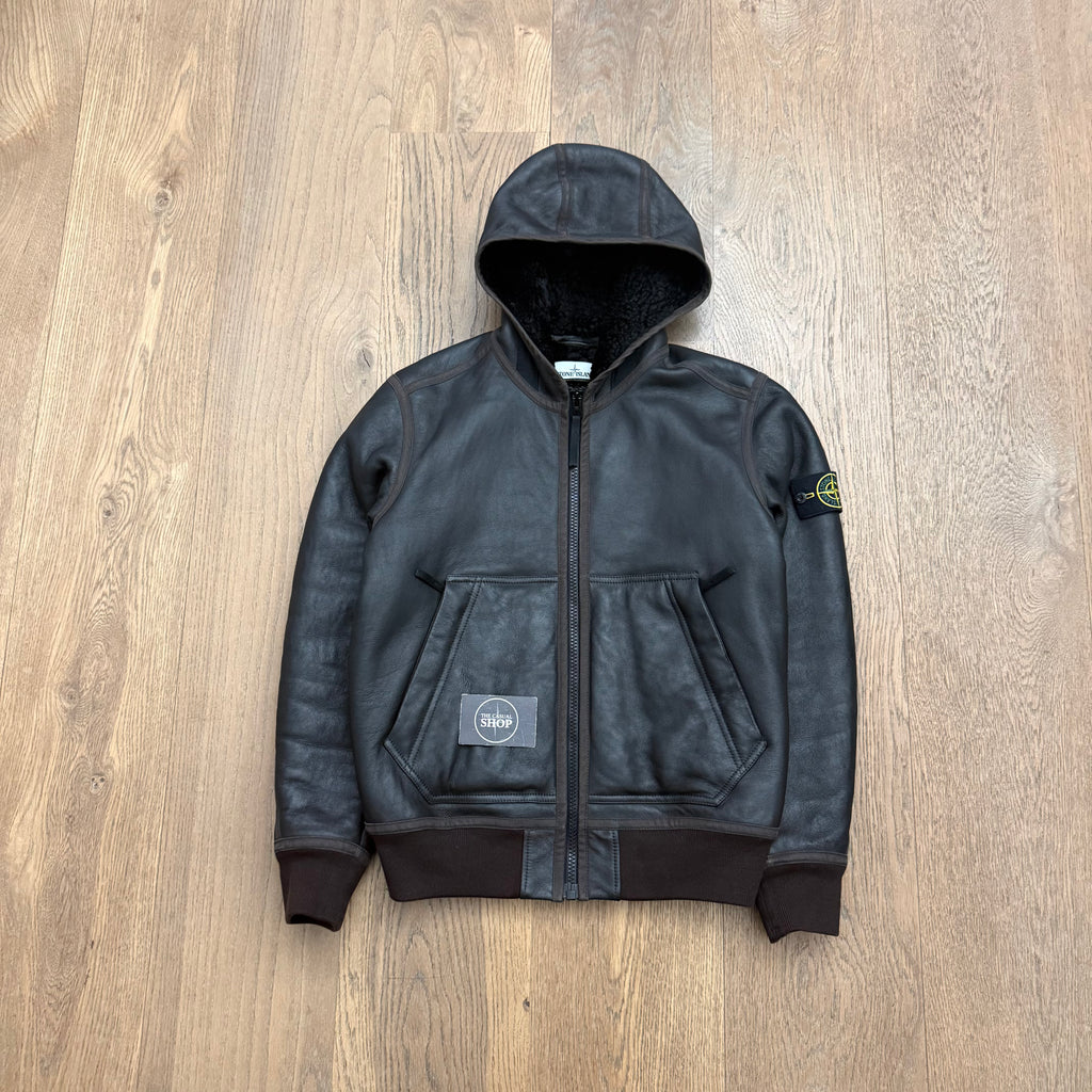 Stone Island colored sheepskin leather jacket - M