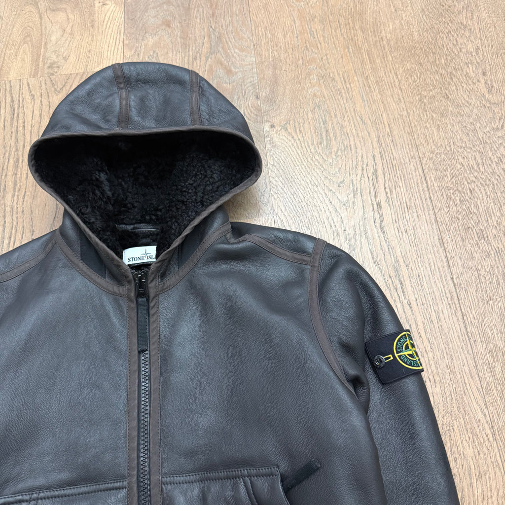 Stone Island colored sheepskin leather jacket - M