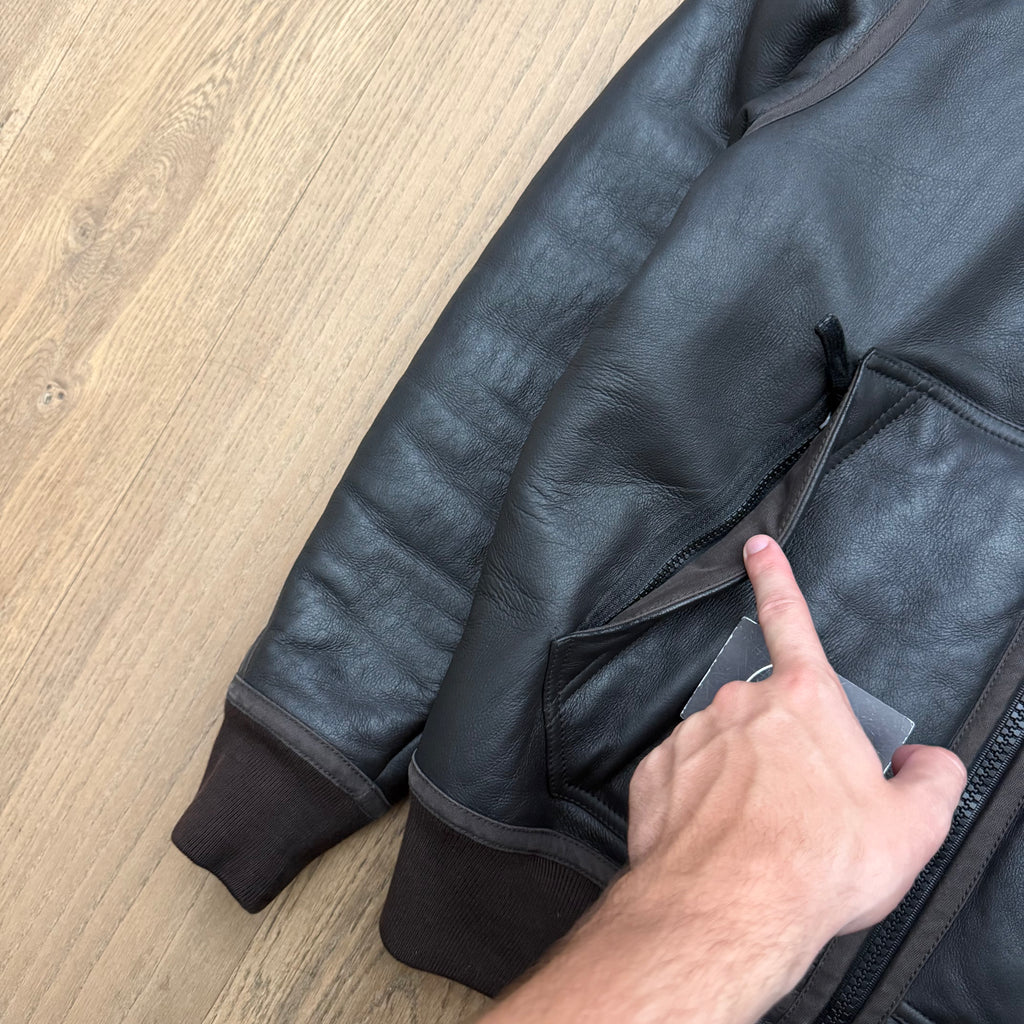 Stone Island colored sheepskin leather jacket - M
