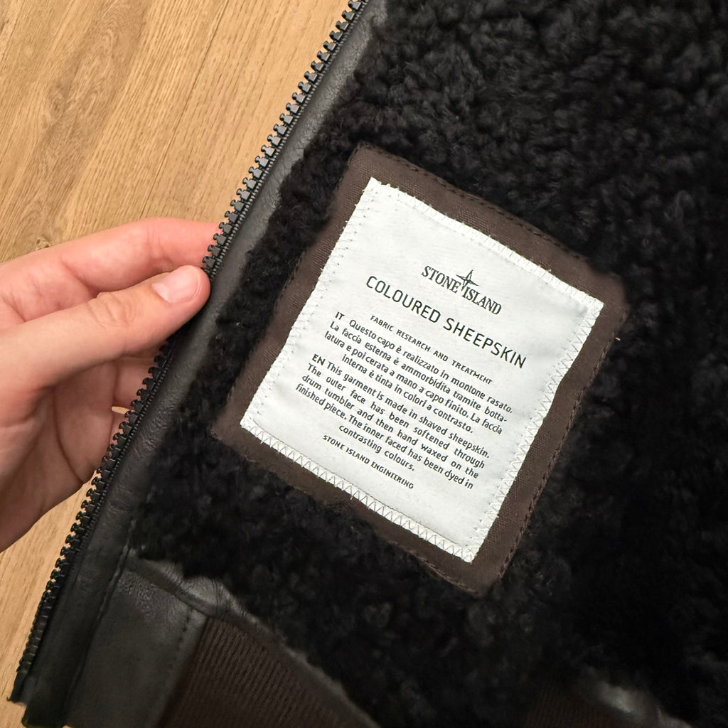 Stone Island colored sheepskin leather jacket - M