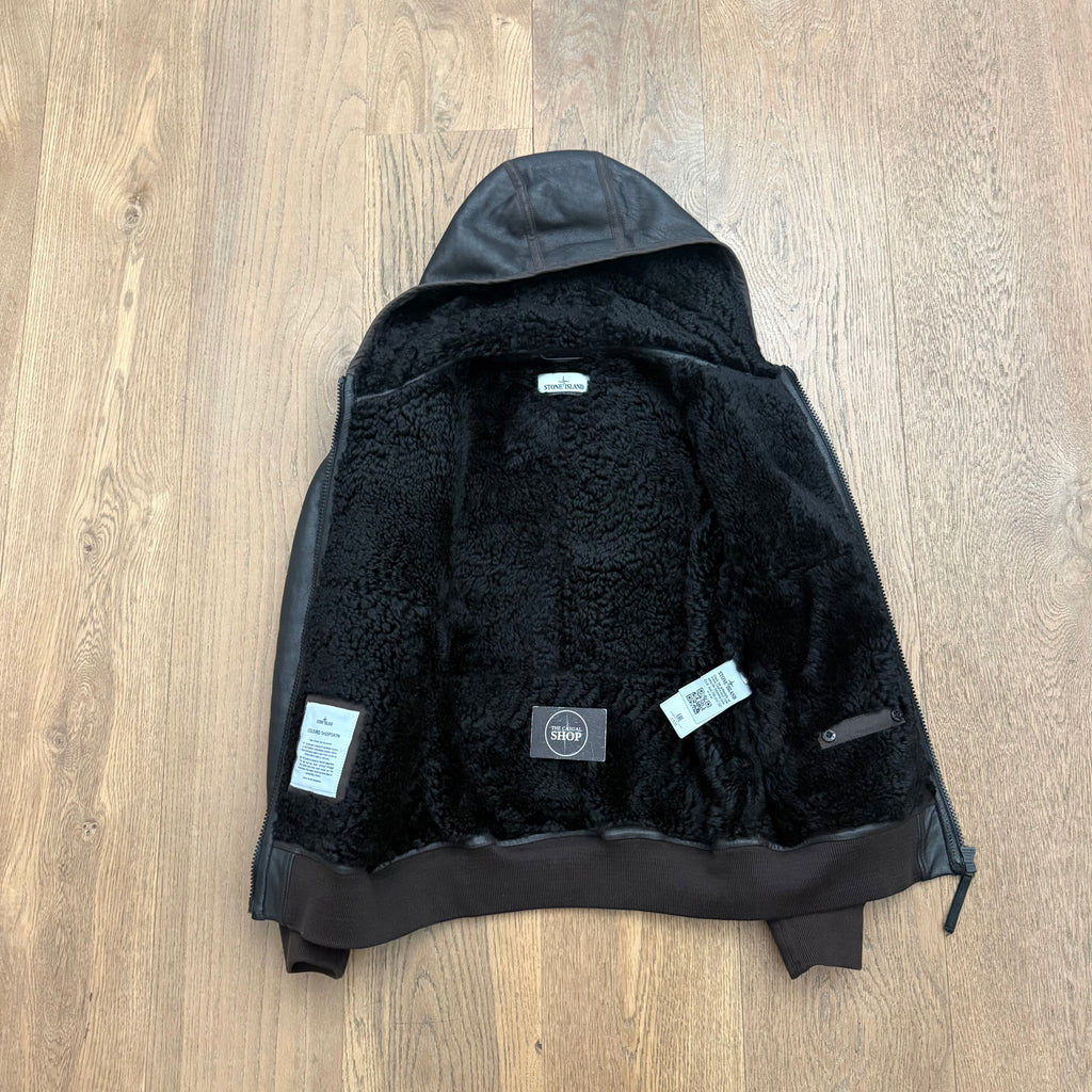 Stone Island colored sheepskin leather jacket - M