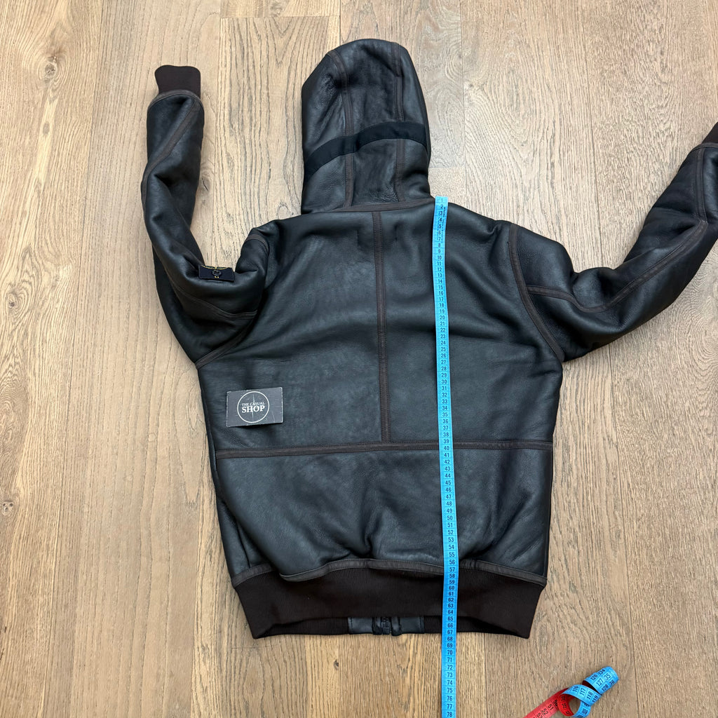 Stone Island colored sheepskin leather jacket - M