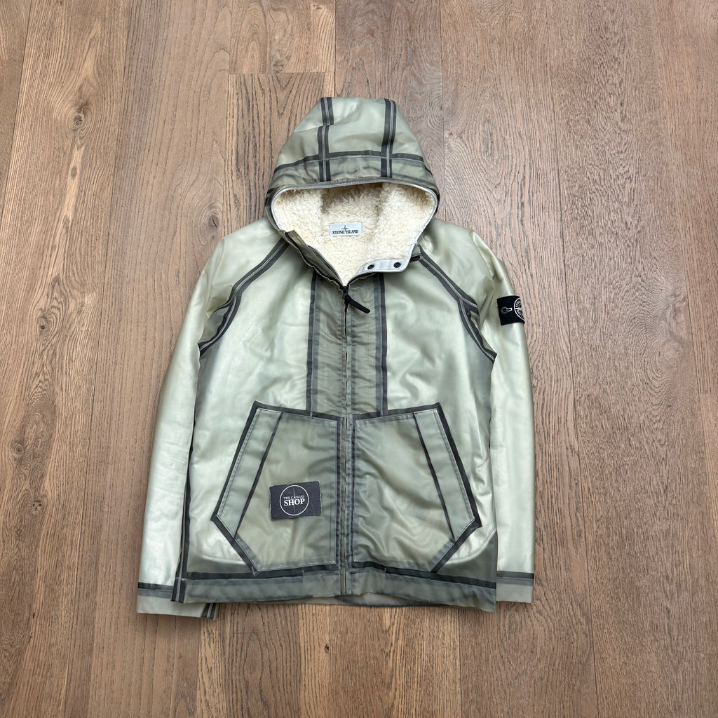 Stone Island poly cover sheepskin lining jacket - M