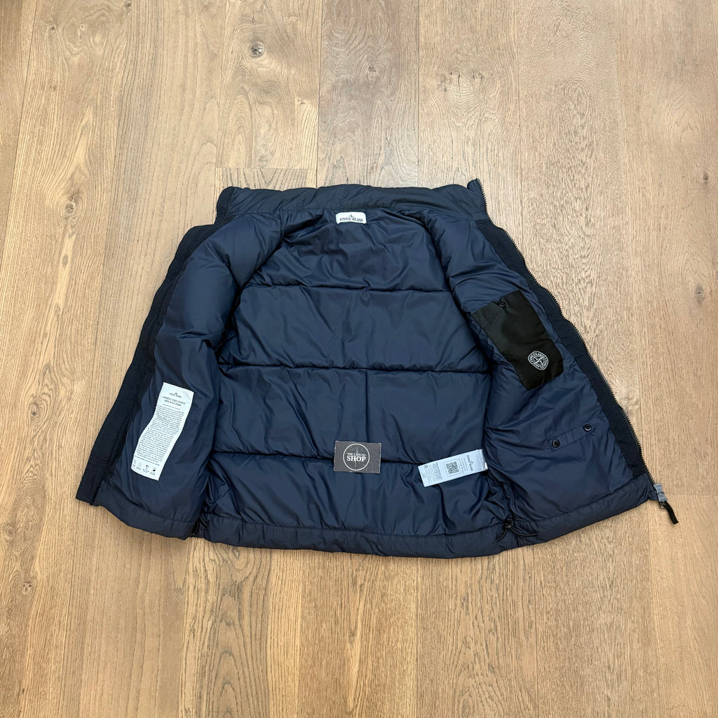 Stone Island garment dyed crinkle reps down gilet - L