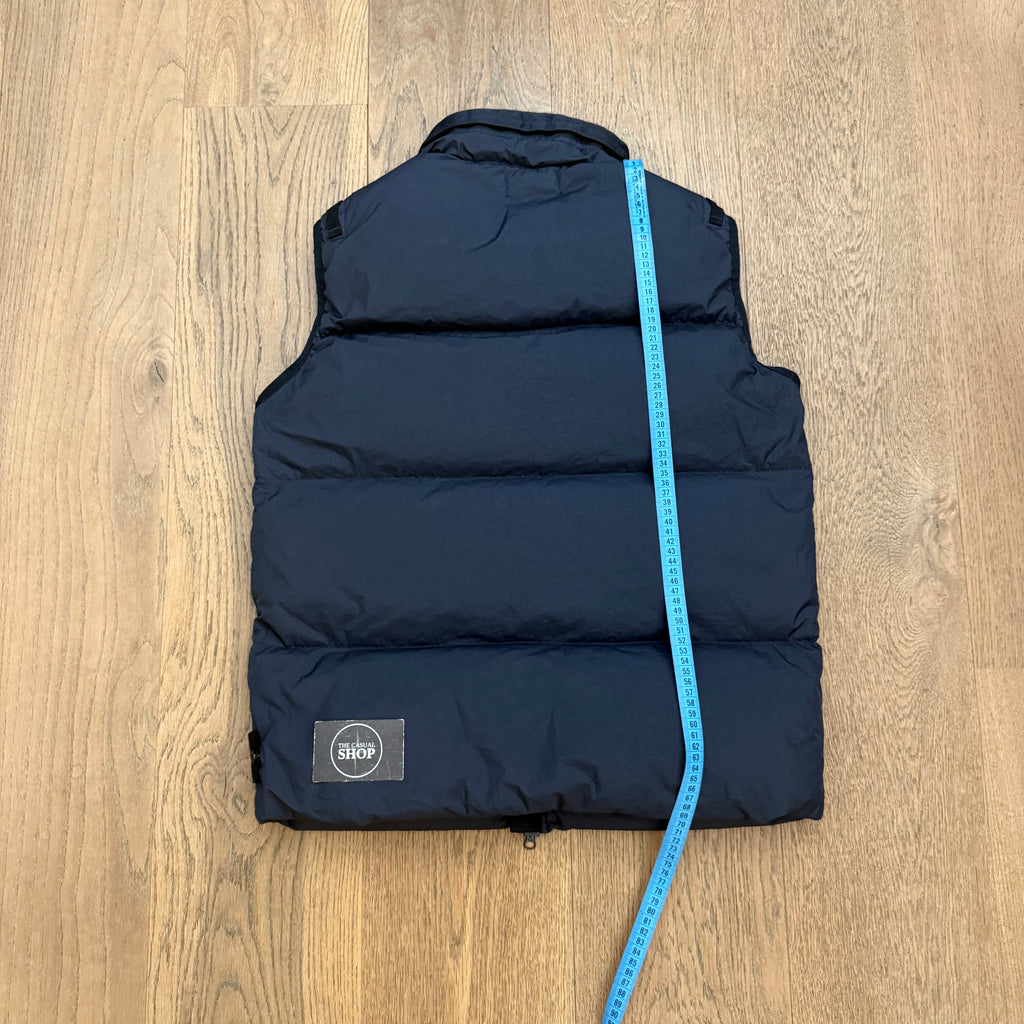 Stone Island garment dyed crinkle reps down gilet - L