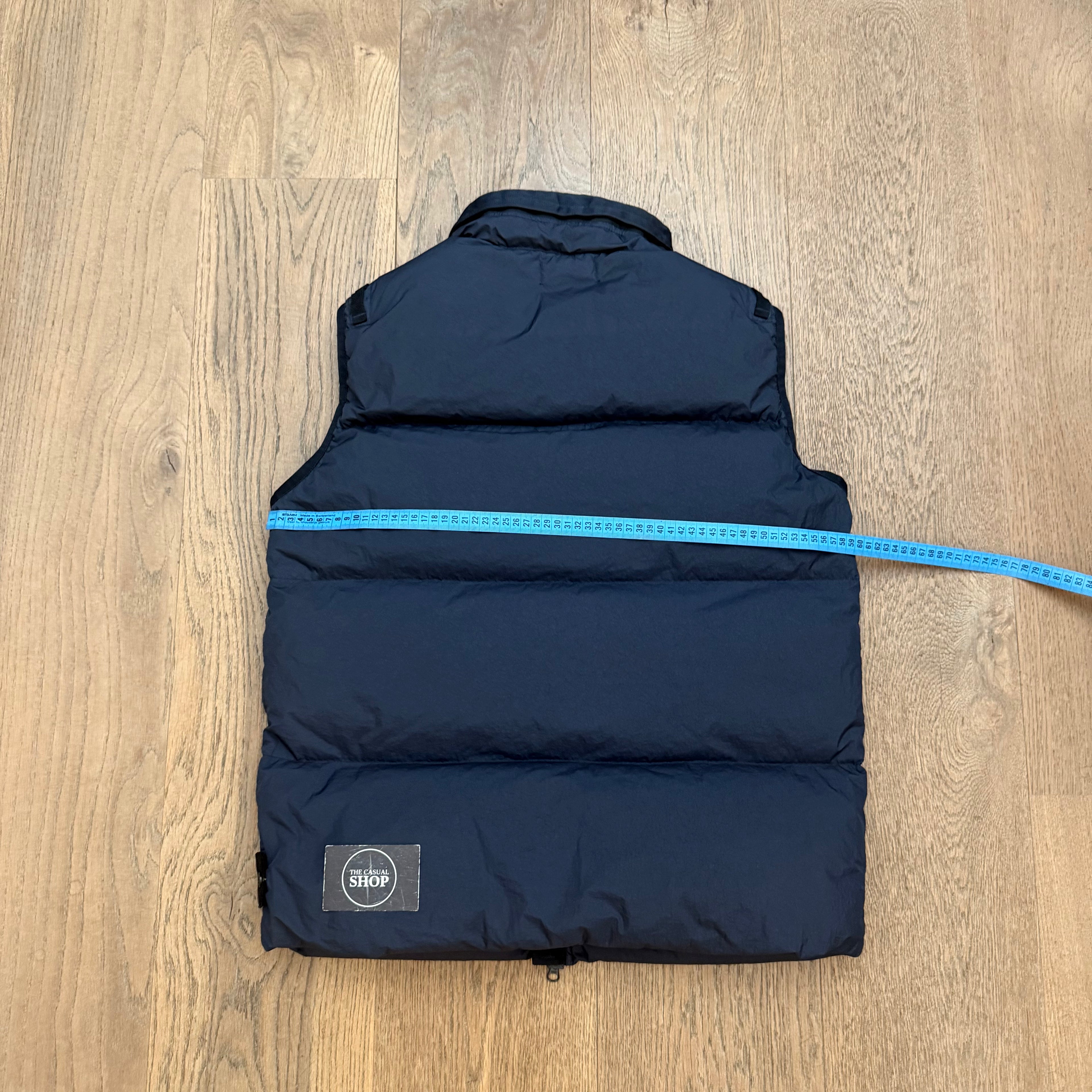Stone Island garment dyed crinkle reps down gilet - L
