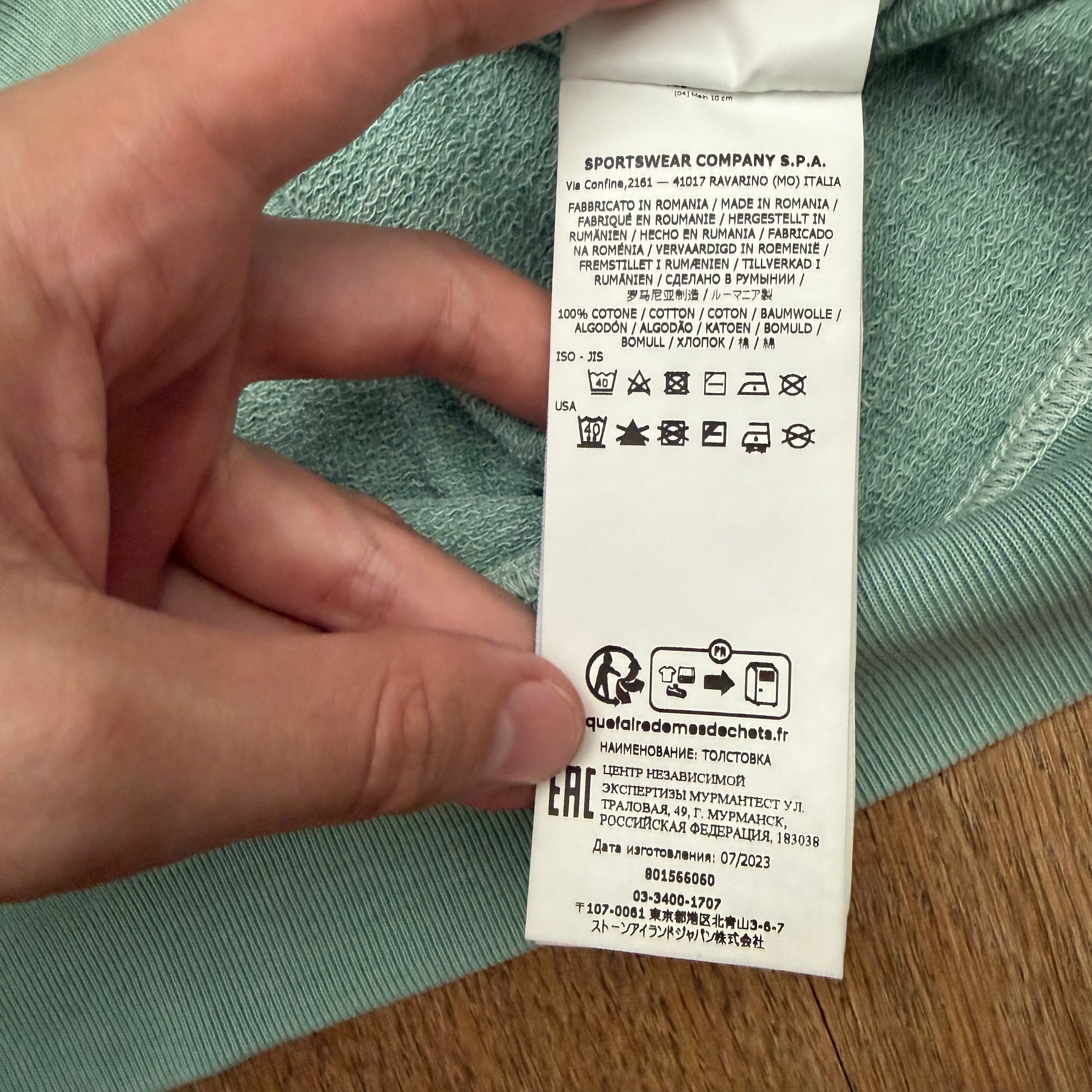 Stone Island garment dyed crewneck sweat - XXL
