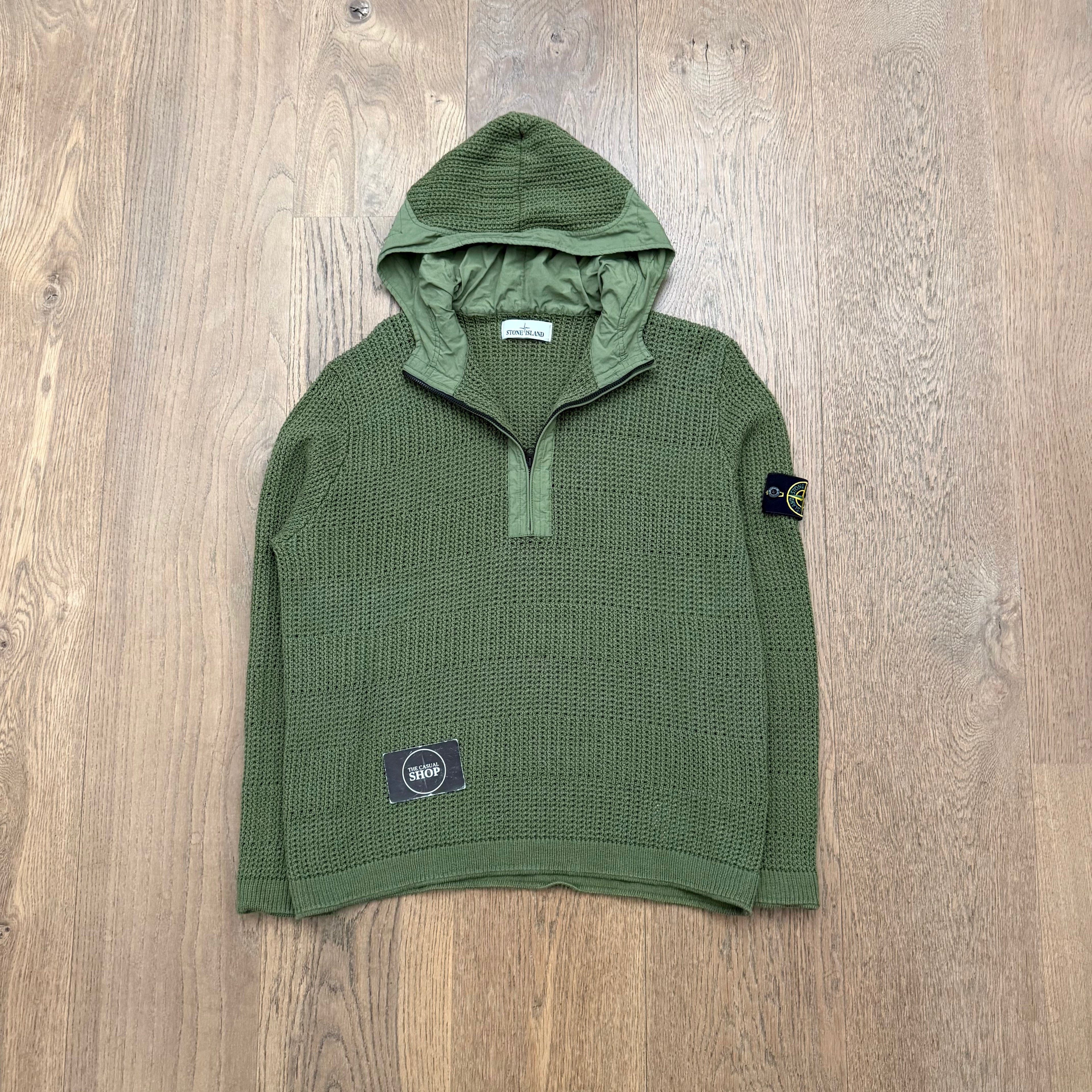 Stone Island 1/4 zipped mesh hoodie - XL