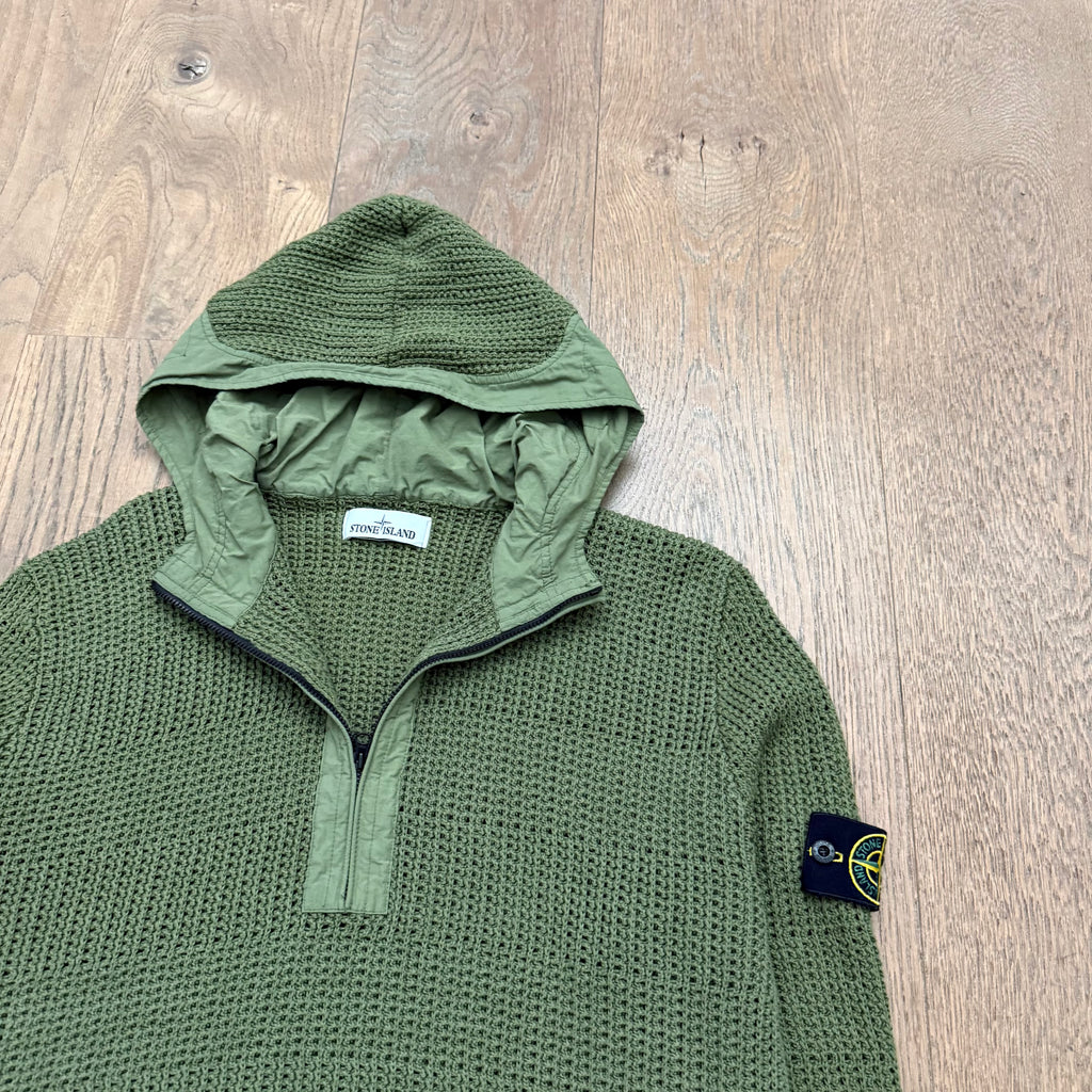 Stone Island 1/4 zipped mesh hoodie - XL